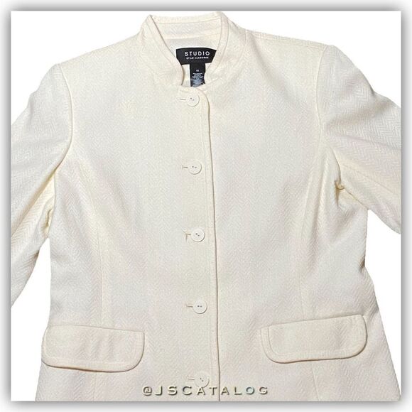 STUDIO by Liz Claiborne Mandarin Style Formal Wear Wool Button Down Blazer Jacke - Picture 1 of 9